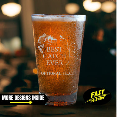 Best Catch Ever Husband Anniversary Gifts Beer Glass